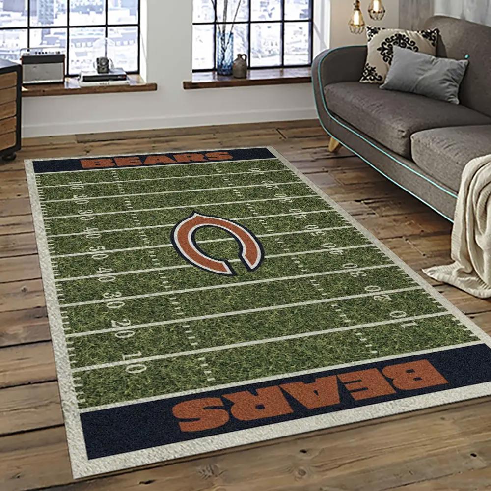 Nfl chicago bears football team logo sport carpet rectangle area rug for living room ccb17 Rectangle Rug