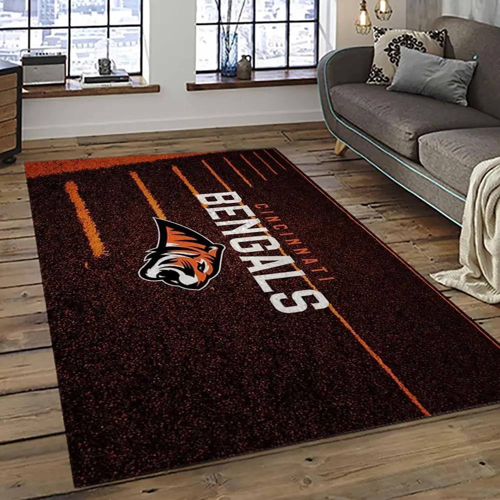 Nfl cincinnati bengals football team logo sport carpet area rug who dey nation gift for friends cnns32 Rectangle Rug
