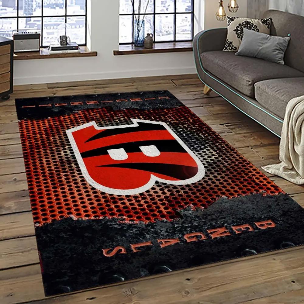 Nfl cincinnati bengals football team logo sport carpet area rug who dey nation gift for friends cnns60 Rectangle Rug