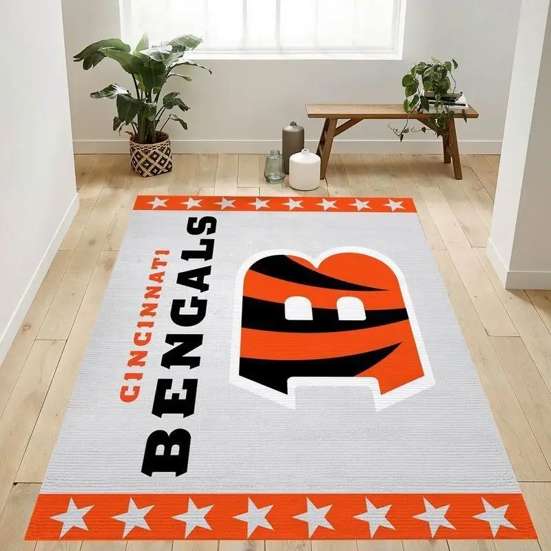 Nfl cincinnati bengals team area rug living room carpet home rug 1 Rectangle Rug