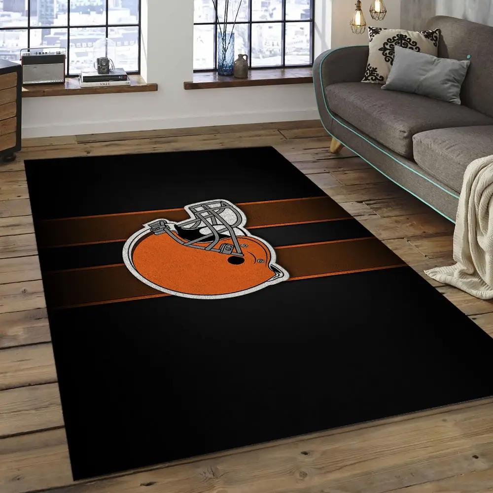Nfl cleveland browns football team logo rectangle area rug clb04 Rectangle Rug