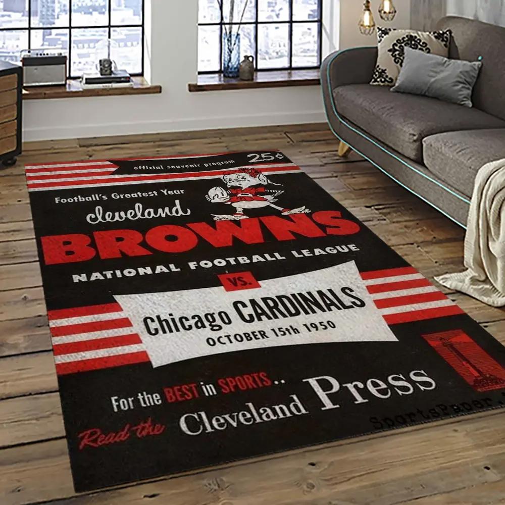 Nfl cleveland browns football team logo sport carpet rectangle area rug for living room cb11 Rectangle Rug