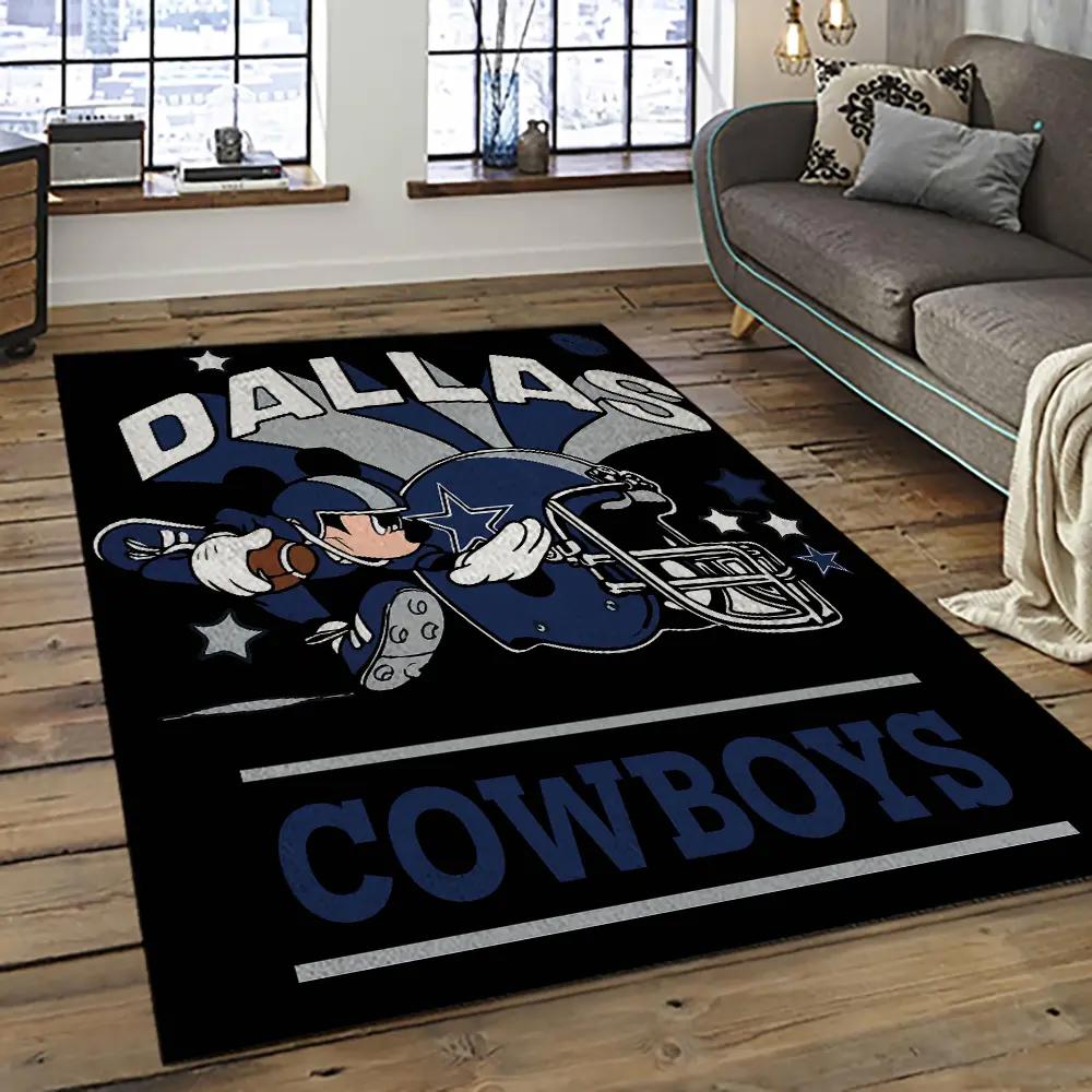 Nfl dallas cowboy football team logo sport carpet rectangle area rug for living room dc01 Rectangle Rug