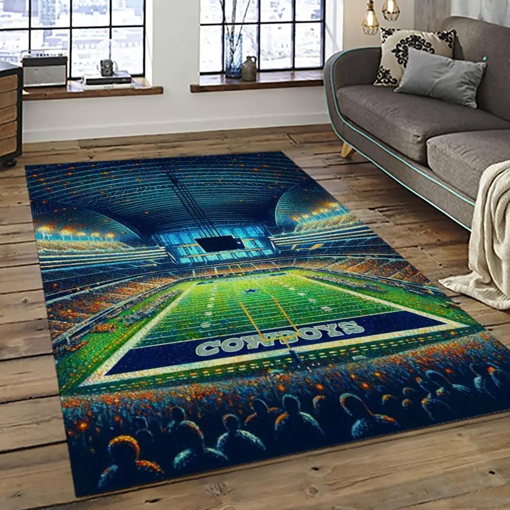 Nfl dallas cowboy football team logo sport carpet rectangle area rug for living room dc50 Rectangle Rug