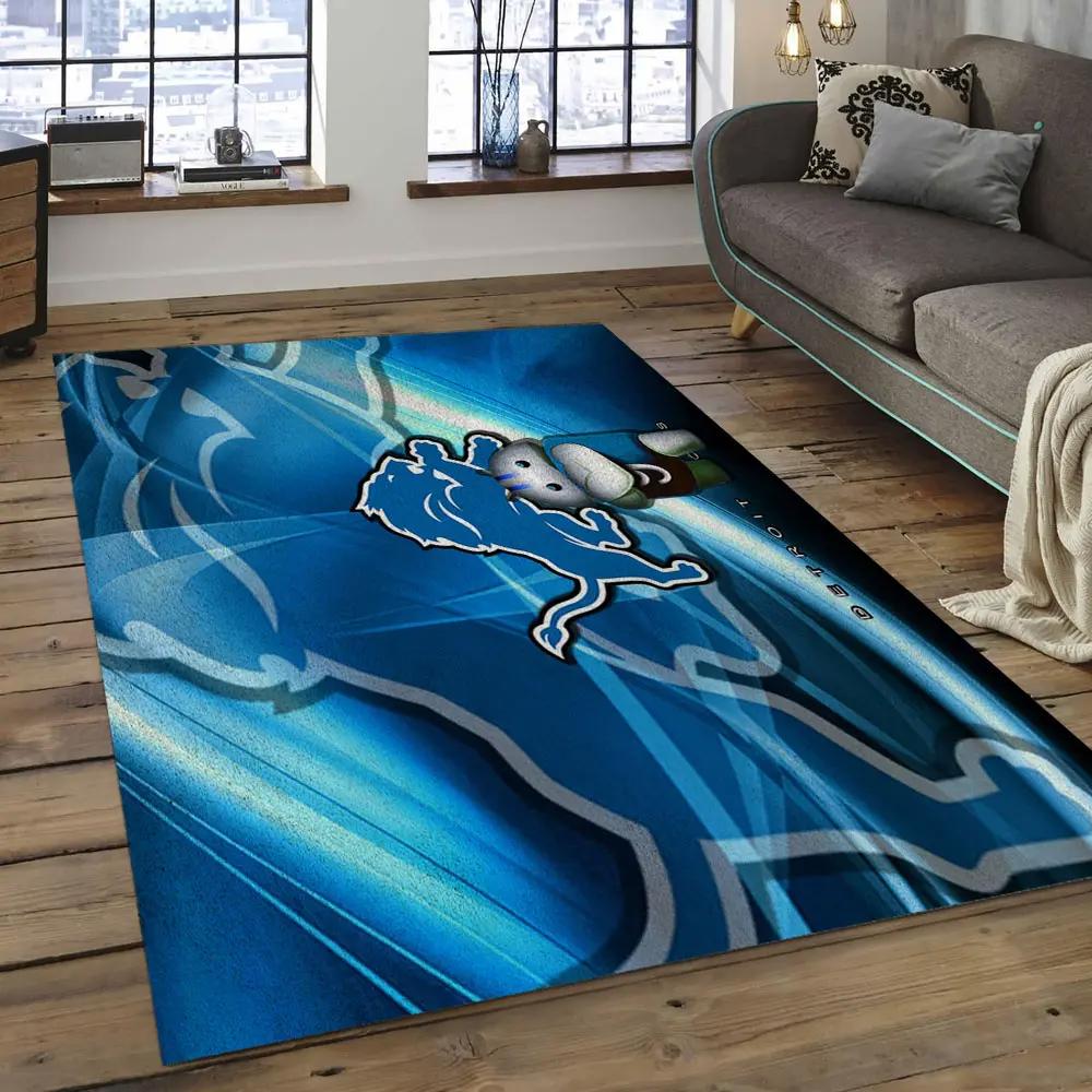 Nfl detroit lions football team logo rectangle area rug dl12 Rectangle Rug