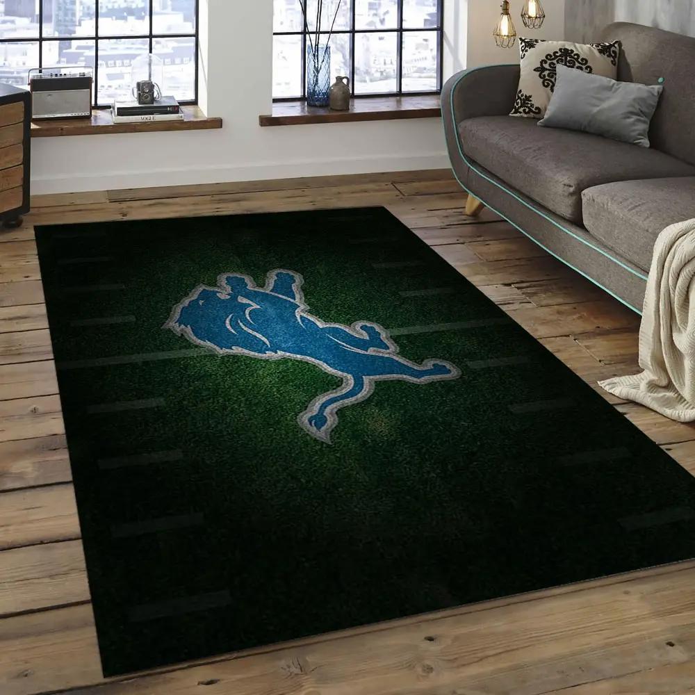Nfl detroit lions football team logo rectangle area rug dl17 Rectangle Rug