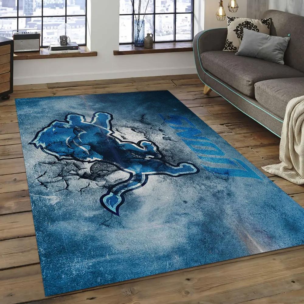 Nfl detroit lions football team logo rectangle area rug dl26 Rectangle Rug
