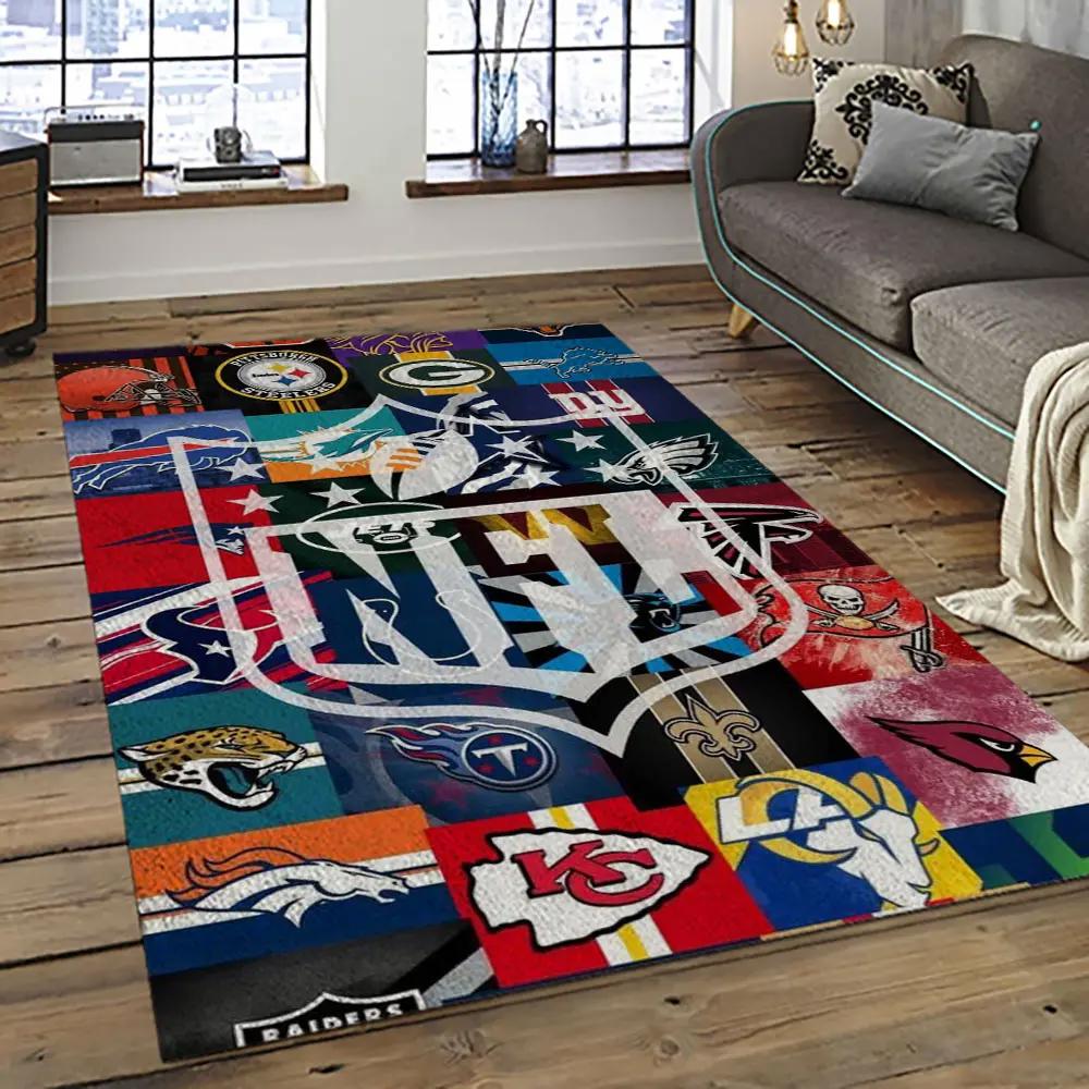 Nfl football league logo retangle carpet area rug home decor best gift for fan and friends nf24 Rectangle Rug