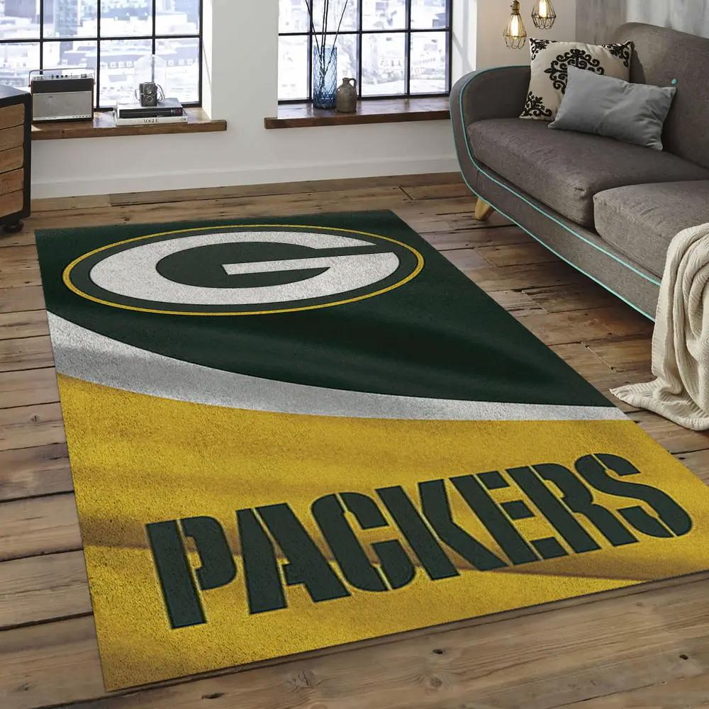 Nfl green bay packers football team logo rectangle area rug gbp12 Rectangle Rug