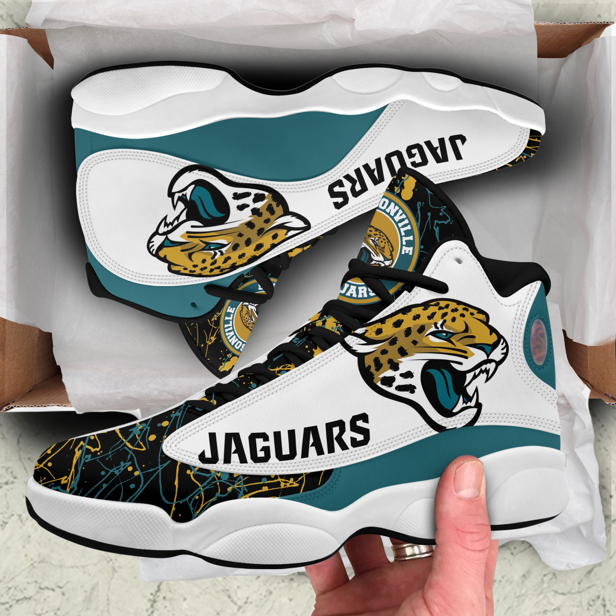 Nfl jacksonville jaguars Air Jordan 13 Gifts For Men Women Shoes Sneakers Full Size For Fans