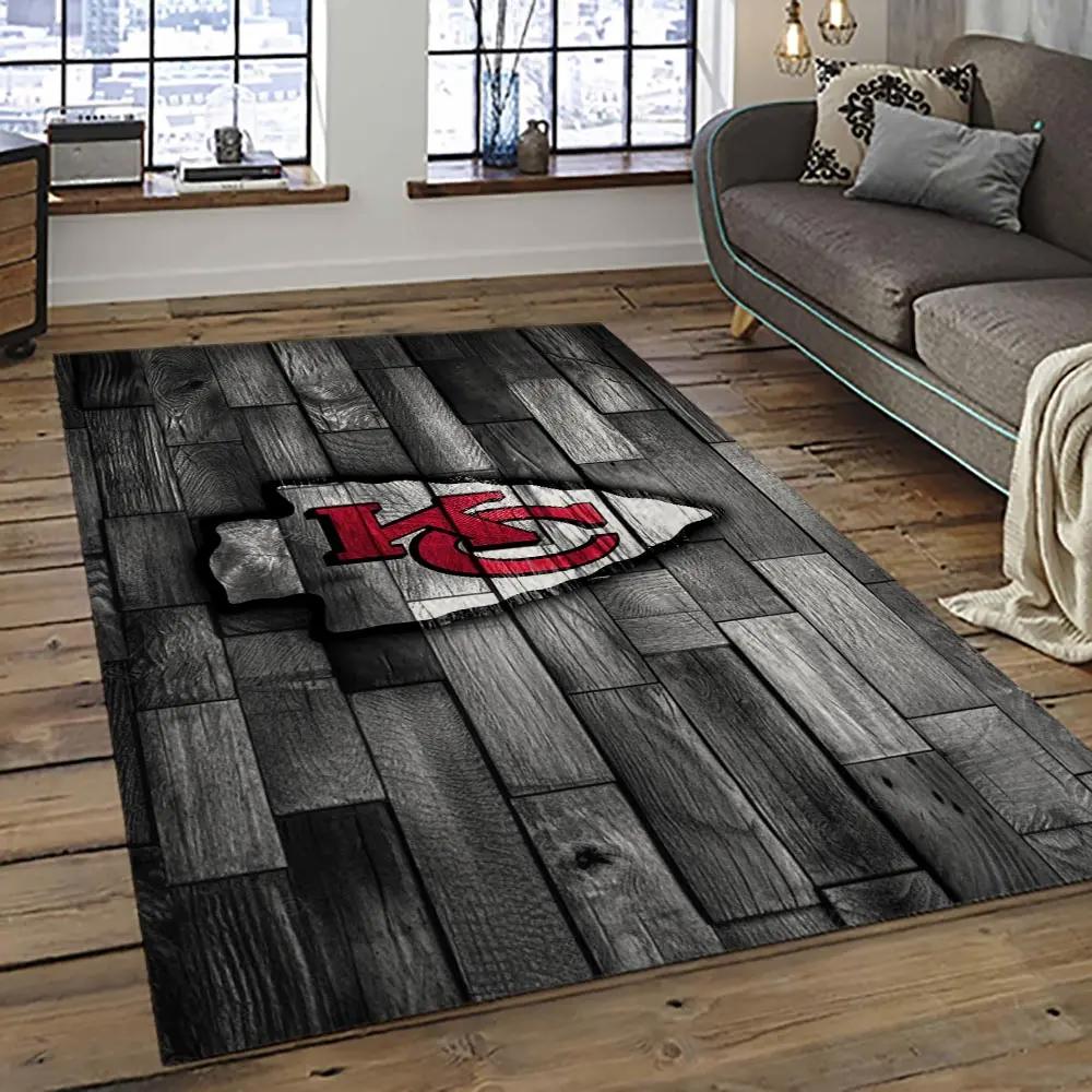 Nfl kansas city chiefs football team logo sport carpet area rug home decor best gift for friends kscc75 Rectangle Rug