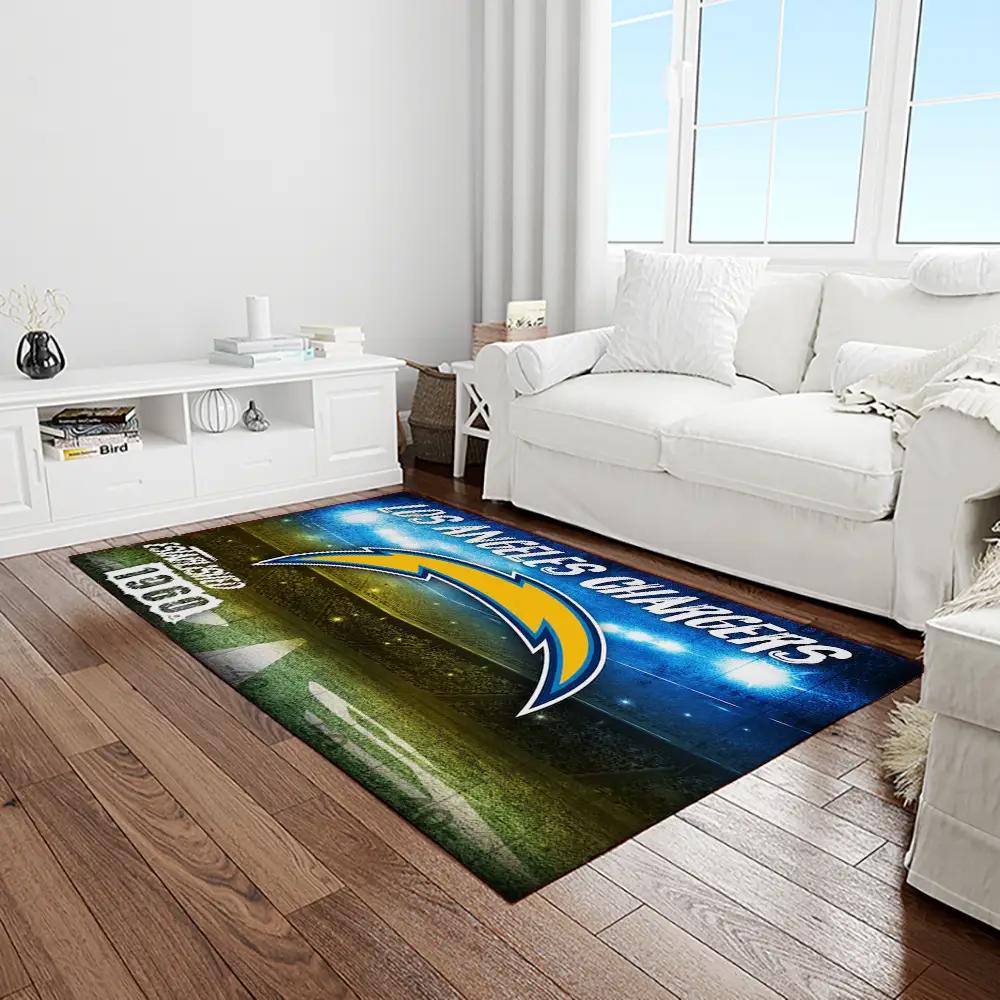 Nfl los angeles chargers football team logo rectangle area rug lac06 Rectangle Rug