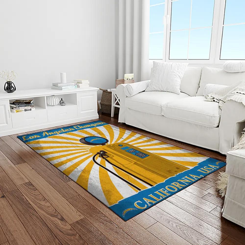 Nfl los angeles chargers football team logo rectangle area rug lac14 Rectangle Rug