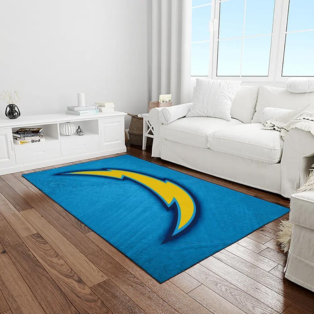 Nfl los angeles chargers football team logo rectangle area rug lac45 Rectangle Rug