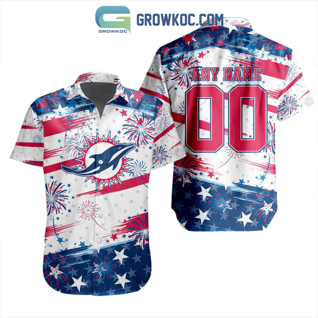 Nfl miami dolphins special design for independence day 4th of july hawaiian shirt Hawaii Shirt Shorts & Flip Flops