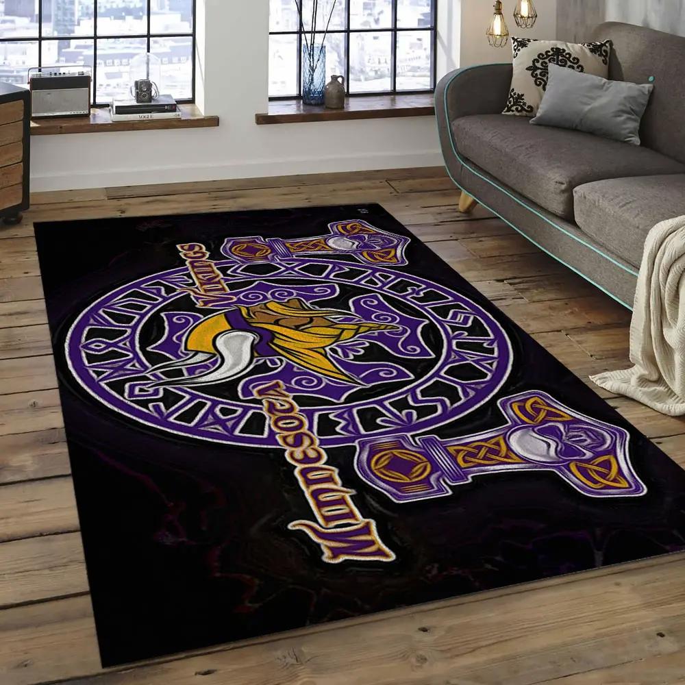 Nfl minnesota vikings football team logo rectangle area mv26 Rectangle Rug