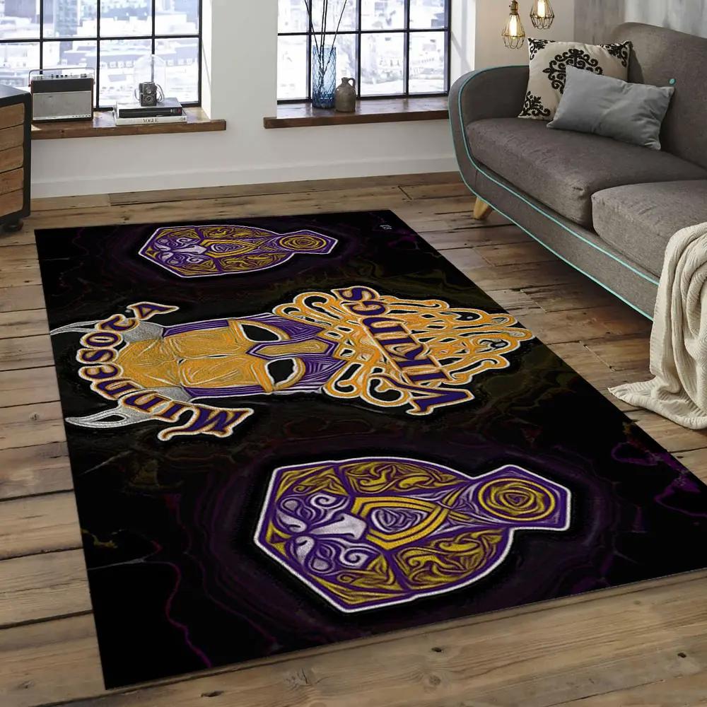 Nfl minnesota vikings football team logo rectangle area mv43 Rectangle Rug