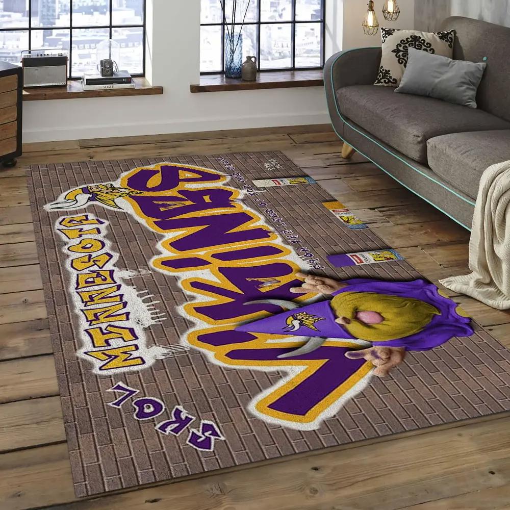 Nfl minnesota vikings football team logo rectangle area mv68 Rectangle Rug
