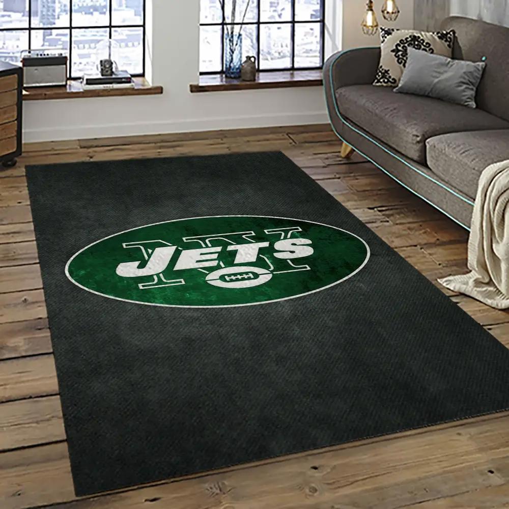 Nfl new york jets football team logo sport carpet rectangle area rug for living room nyj12 Rectangle Rug