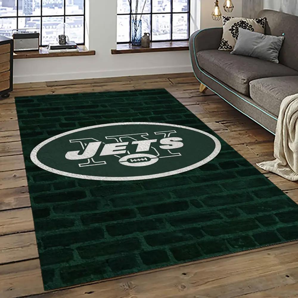 Nfl new york jets football team logo sport carpet rectangle area rug for living room nyj17 Rectangle Rug