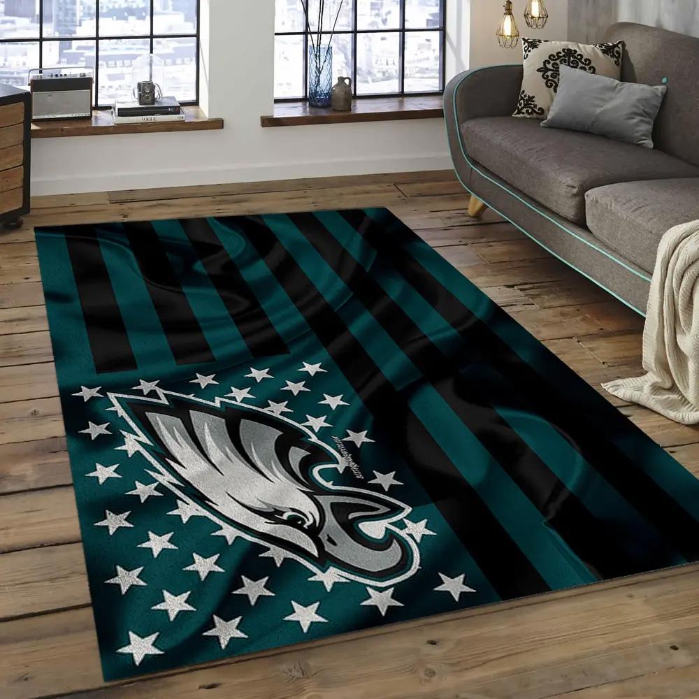 Nfl philadelphia eagles football team logo rectangle area rug pe21 Rectangle Rug