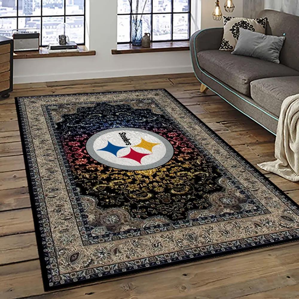 Nfl pittsburgh steelers football team logo sport carpet area rug home decor best gift for friends psf26 Rectangle Rug