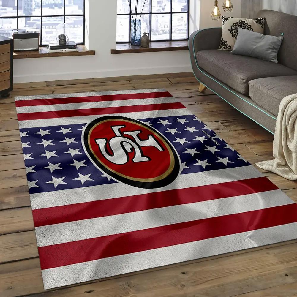 Nfl san francisco 49ers football team logo rectangle area sfs18 Rectangle Rug