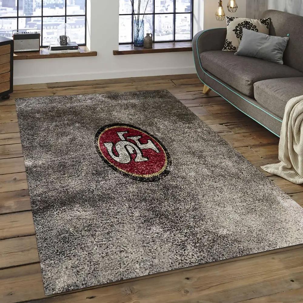 Nfl san francisco 49ers football team logo rectangle area sfs33 Rectangle Rug
