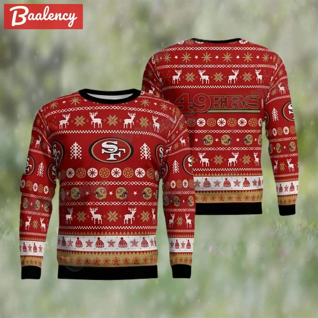 Nfl san francisco football logo ugly christmas sweater 49ers gifts for him Christmas Ugly Sweater