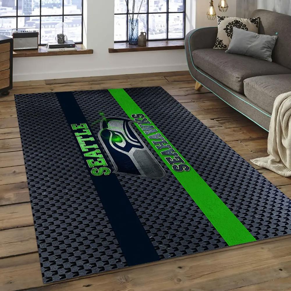 Nfl seattle seahawks football team logo rectangle area rug ss07 Rectangle Rug