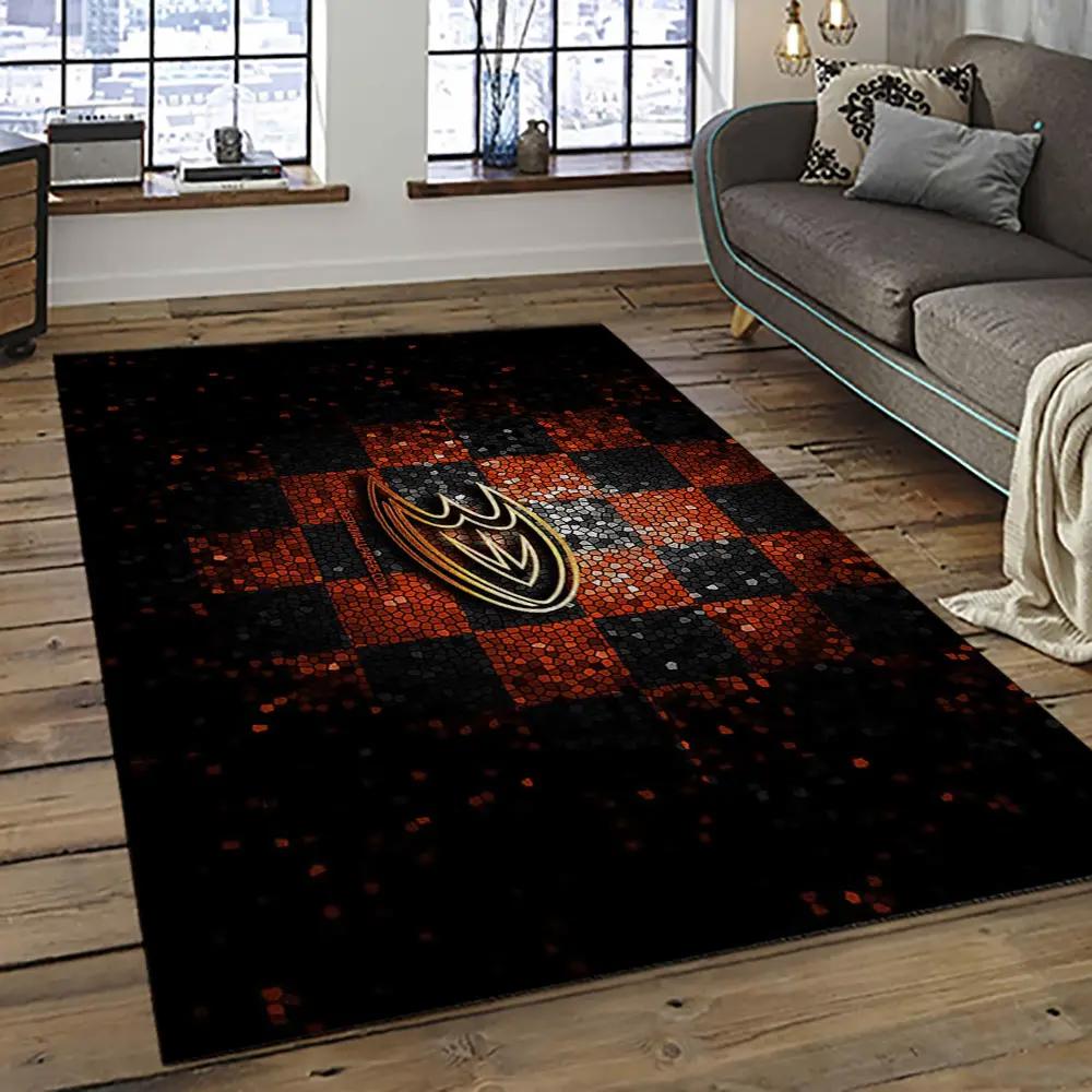 Nhl anaheim ducks ice hockey team logo sport carpet area rug home decor gift the ducks gift for fans gift for son ahd42 Rectangle Rug