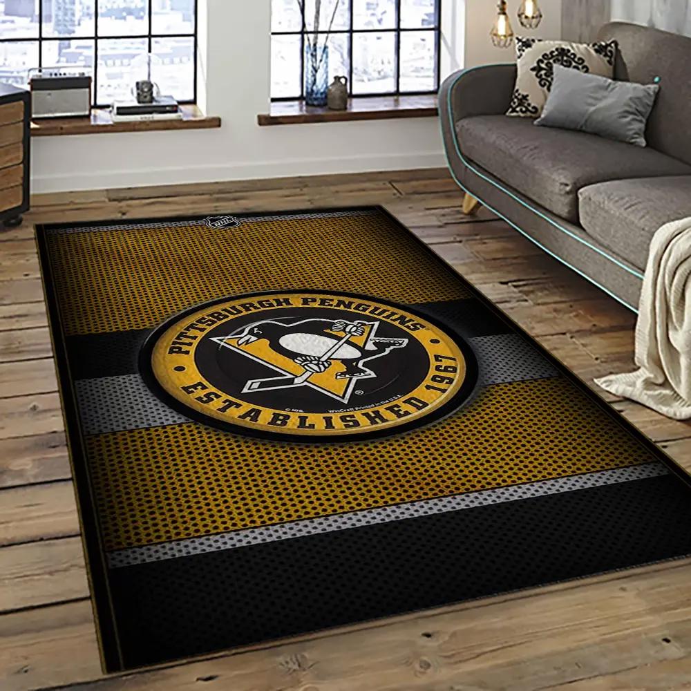 Nhl boston bruins hockey team logo sport carpet rectangle area rug for living room bb22 Rectangle Rug