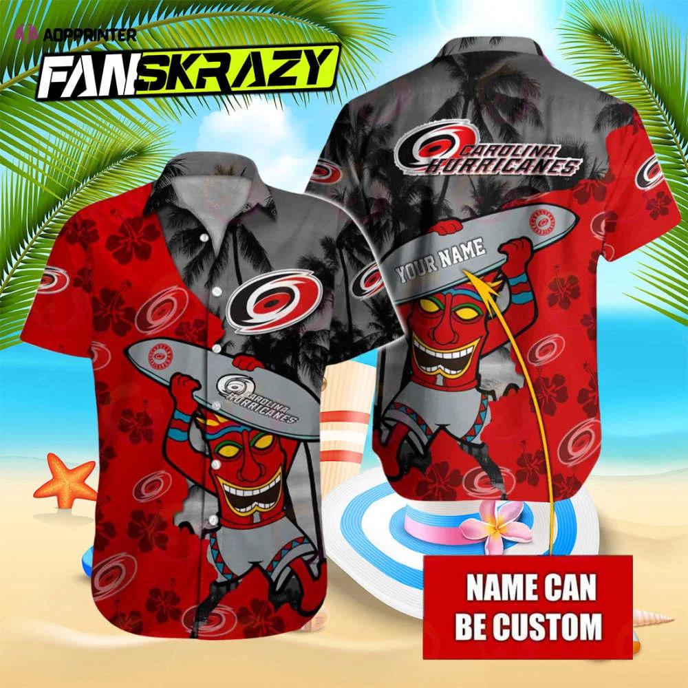 Nhl carolina hurricanes special native hawaiians design button shirt Hawaii Shirt