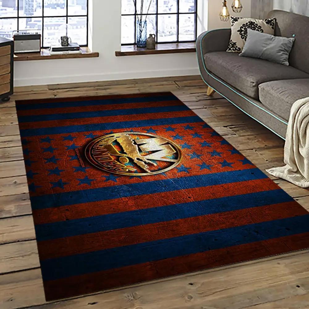 Nhl new york islanders hockey team logo sport carpet rectangle area rug for living room nyi104 Rectangle Rug