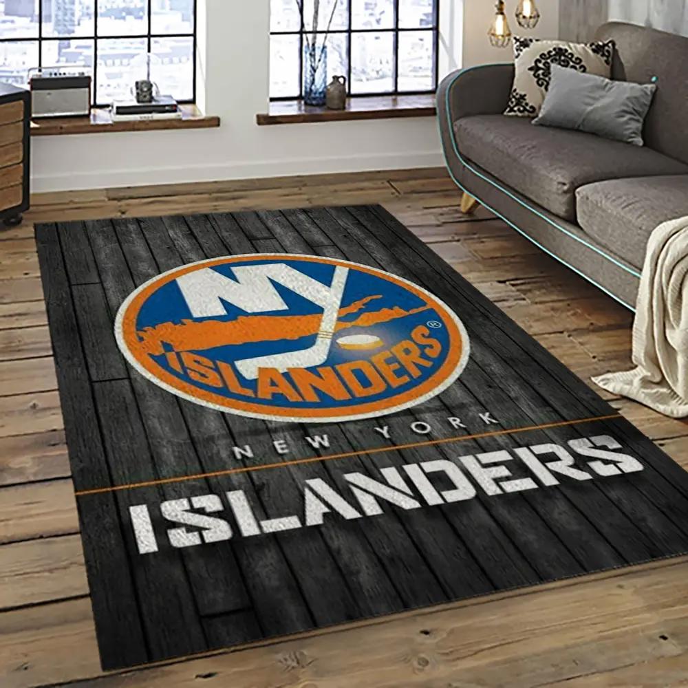 Nhl new york islanders hockey team logo sport carpet rectangle area rug for living room nyi5 Rectangle Rug