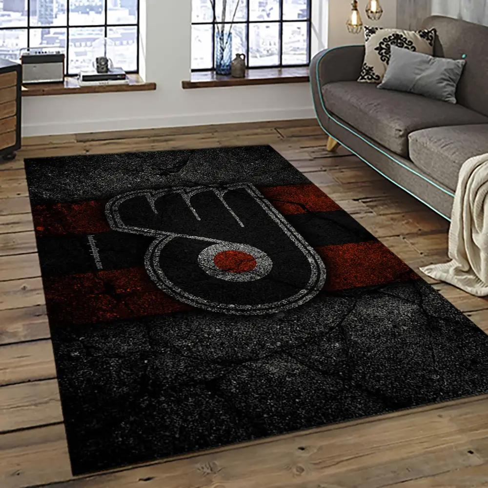 Nhl philadelphia flyers hockey team logo sport carpet rectangle area rug for living room pf39 Rectangle Rug