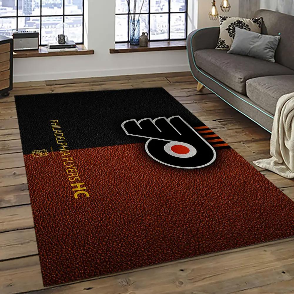 Nhl philadelphia flyers hockey team logo sport carpet rectangle area rug for living room pf41 Rectangle Rug