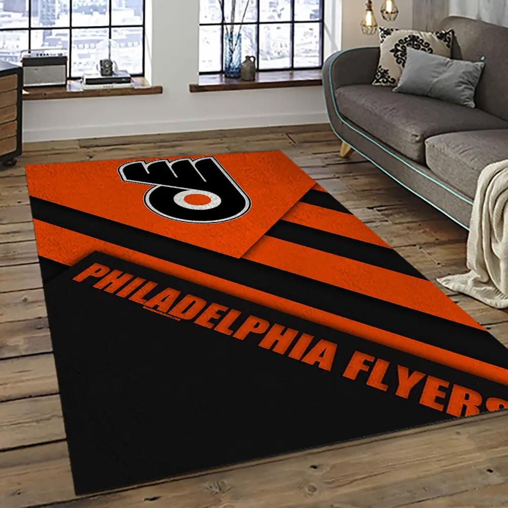 Nhl philadelphia flyers hockey team logo sport carpet rectangle area rug for living room pf53 Rectangle Rug