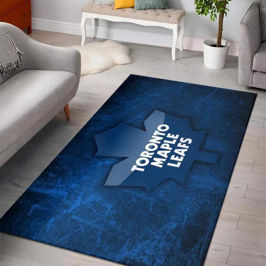 Nhl toronto maple leafs nba basketball team logo carpet rug living room 20030414 Rectangle Rug