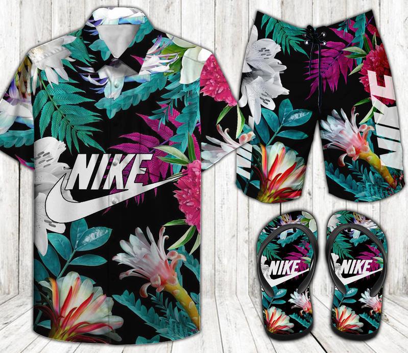 Niike combo hawaii shirt Hawaii Shirt Shorts & Flip Flops