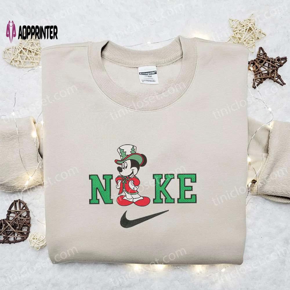 Nike christmas x elegant mickey mouse embroidered sweatshirt: movie-inspired shirt perfect gift idea Embroidered Shirt