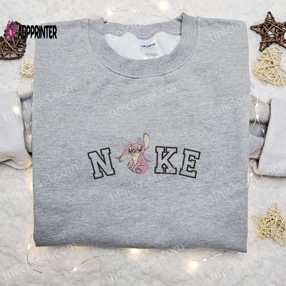 Nike x angel cartoon embroidered shirt: disney characters inspired t-shirt Embroidered Shirt