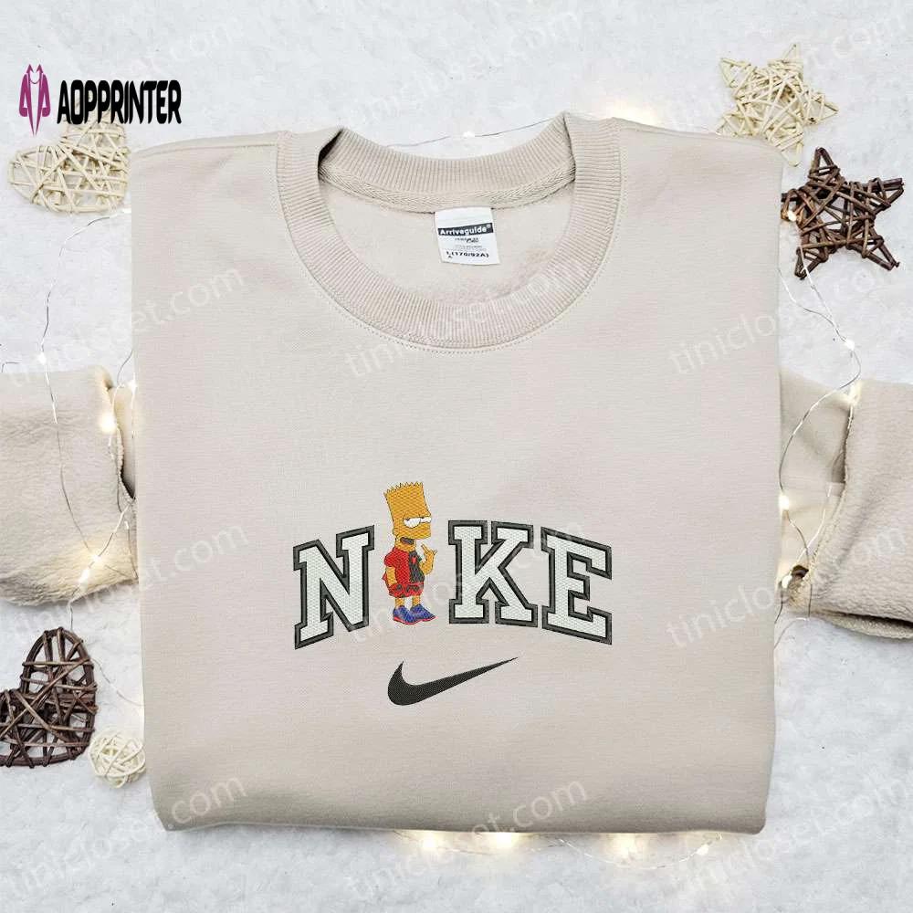 Nike x bart simpson embroidered sweatshirt: the simpsons shirt nike inspired hoodie Embroidered Shirt