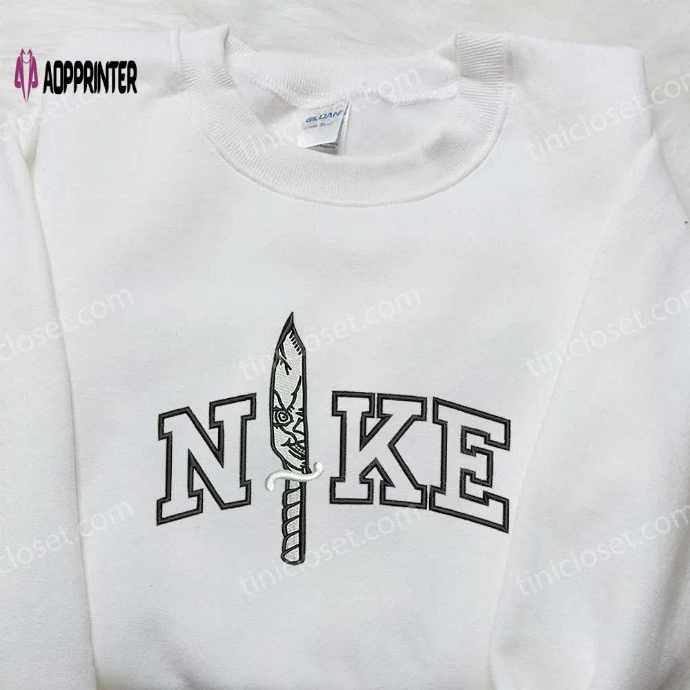 Nike x knife chucky embroidered shirt – halloween inspired nike shirt limited edition Embroidered Shirt