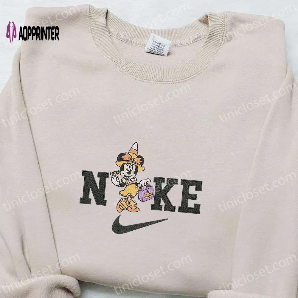 Nike x masquerade minnie: disney halloween embroidered sweatshirt hoodie & t-shirt Embroidered Shirt