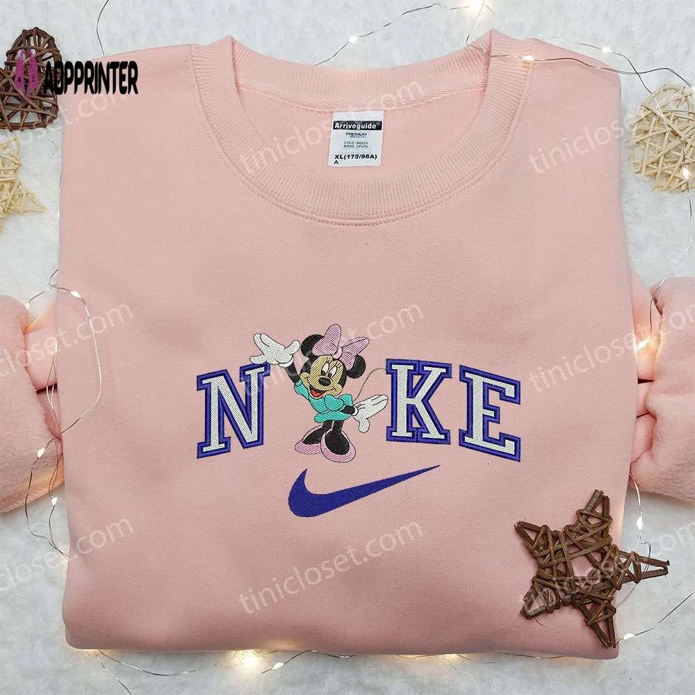 Nike x minnie mouse love hearts embroidered shirt walt disney inspired tee Embroidered Shirt