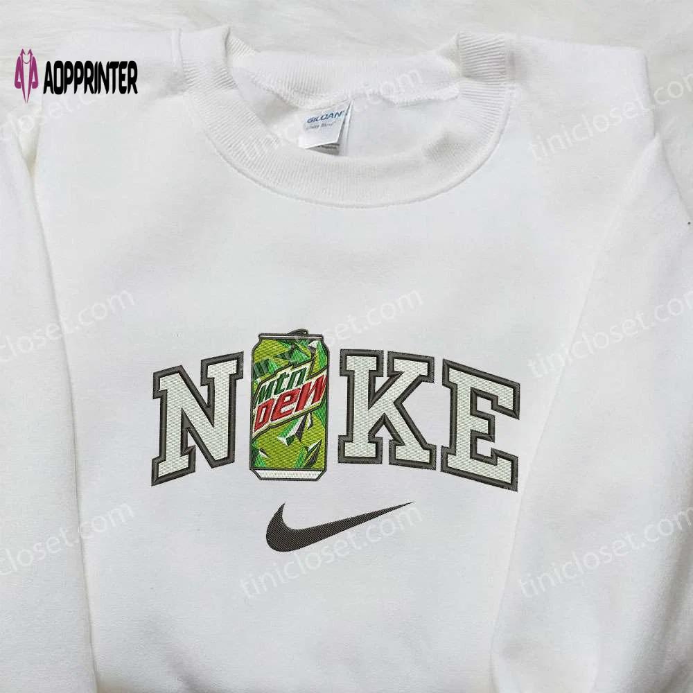 Nike x mountain dew embroidered shirt: stylish favor drinking nike inspired Embroidered Shirt