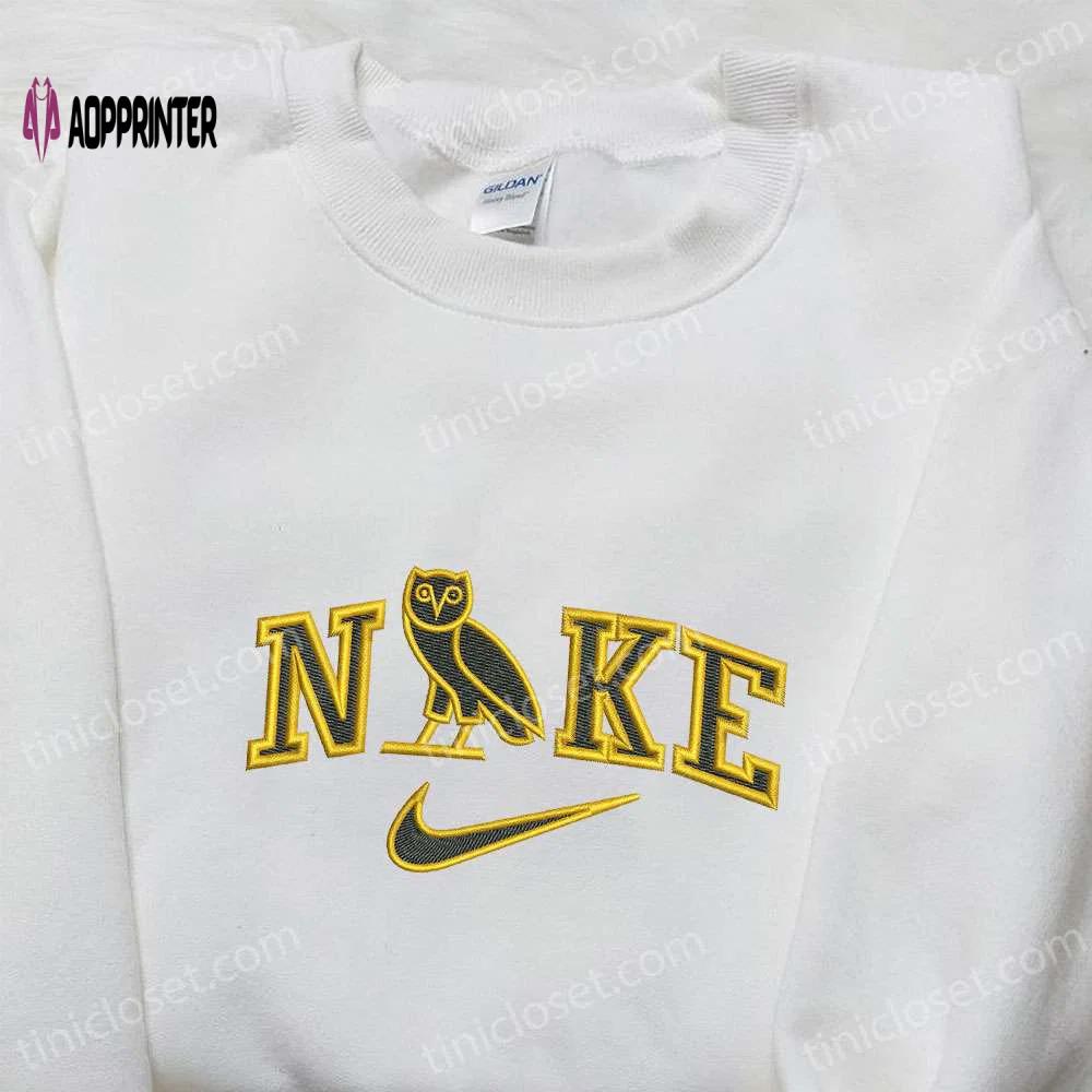 Nike x owl ovo embroidered hoodie & custom shirt: inspired nike t-shirt Embroidered Shirt