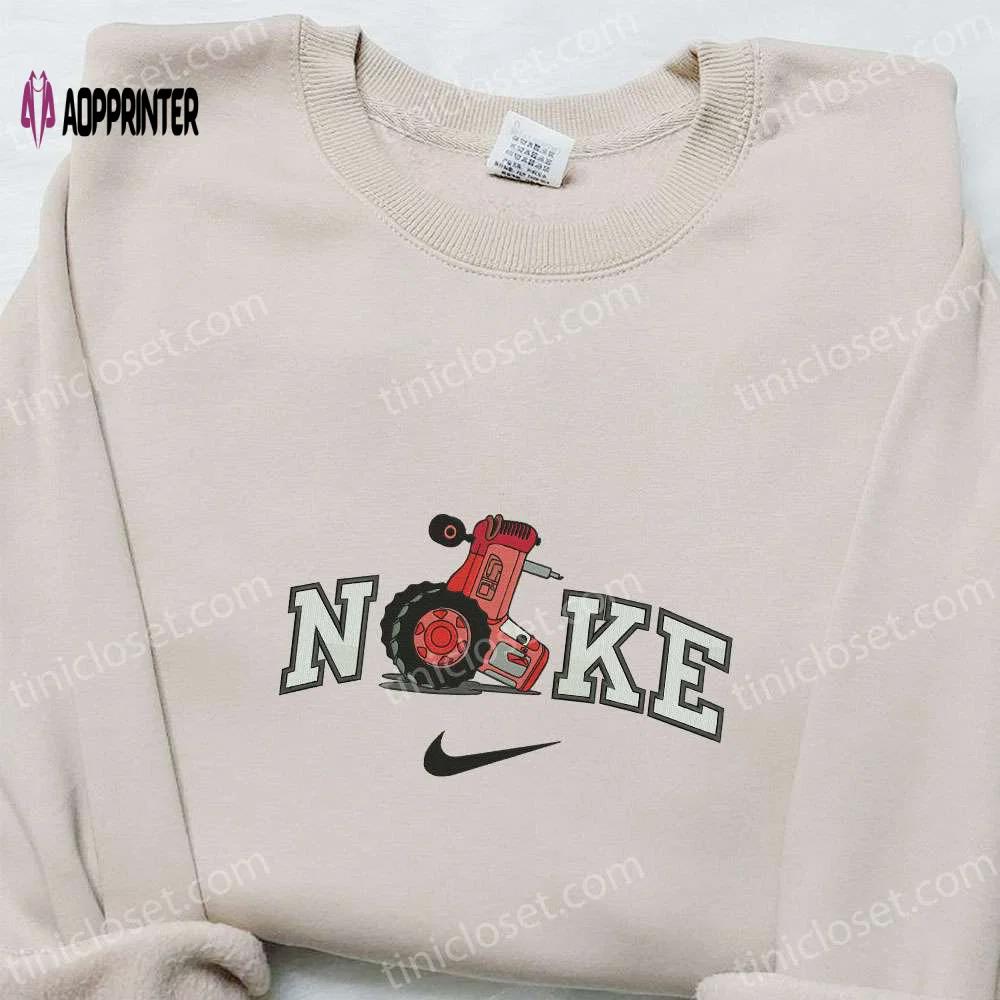 Nike x pixar cars embroidered sweatshirt: disney cartoon shirt & inspired t-shirt Embroidered Shirt