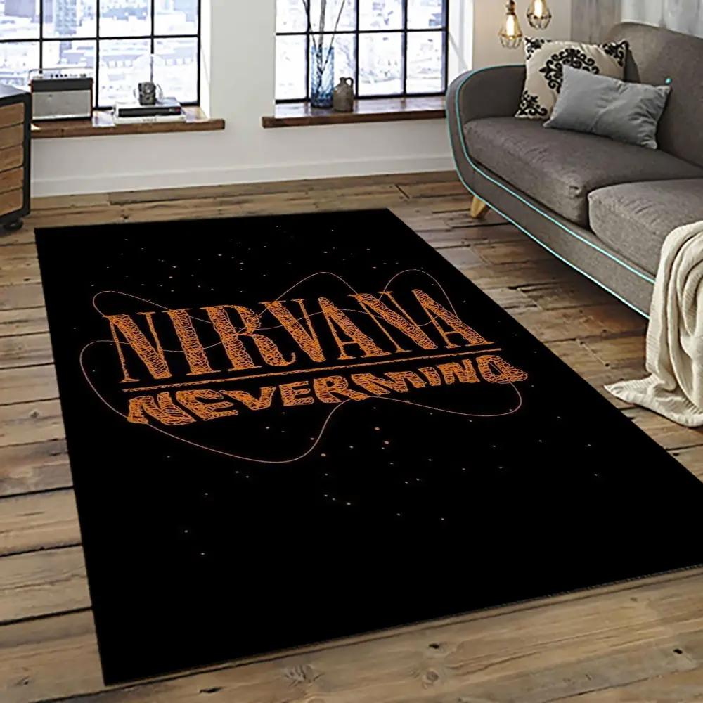 Nirvana rock band punk rock music retangle carpet area rug home decor best gift for fan and friends nv31 Rectangle Rug
